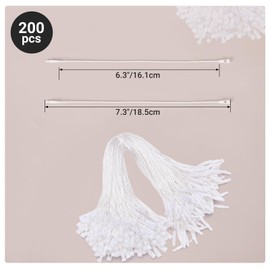EUSOAR Hang Tag String, 7.3" 200Pcs Nylon Clothes Price Hanging Tag Rope Snap Lock Pin Loop Plastic Fasteners Tags Hook Ties Fast to Attach for Present Shoes Luggage Label-White
