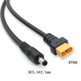 Switian XT60 Adapter Cable for FPV Drone - XT60 to DC5.5 mm 2.1 mm Male Cable 30 cm 14AWG Copper Cable Compatible with Fatshark Skyzone, TS100 Soldering Irons, Solar Generators