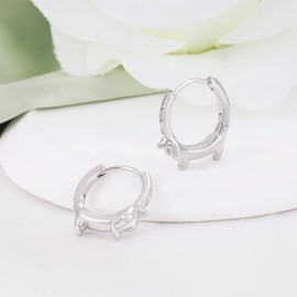 Dachshund Hoop Earrings for Women- Sterling Silver Cute Animal Loop Earrings Hypoallergenic Cubic Zirconia Dainty Adorable Pet Puppy Dog Earring Jewelry Gifts for Teens Daughter Granddaughter