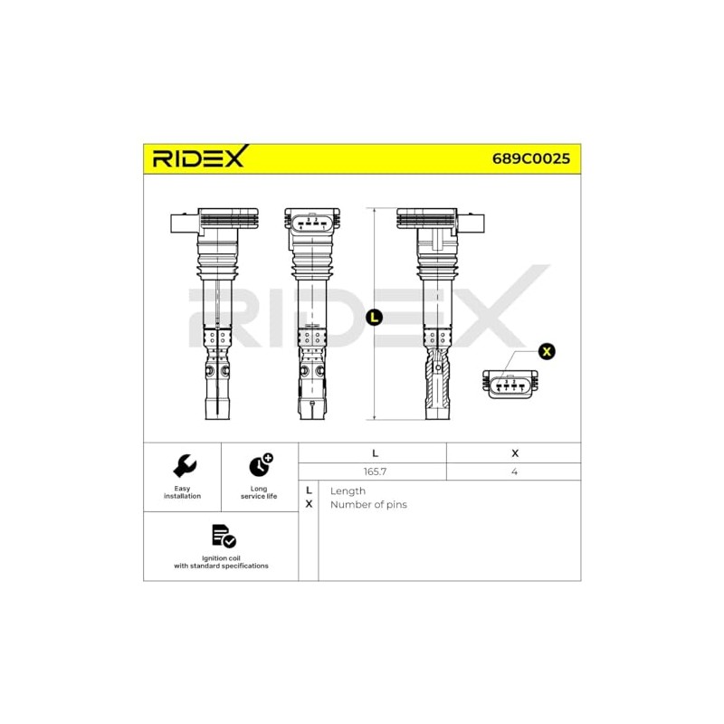 RIDEX 689C0025 Ignition Coil