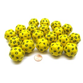 KOP06011 Yellow Opaque Triantakohedron 30 Sided Dice 1 ea