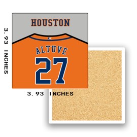 Astro Coasters for Drinks, Houstno Baseball Ceramic Coasters Set of 4, Astro Gift for Men Home Decor