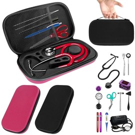 ESTUCHELANDIA Generic Estuche Rigido de viaje para Estetoscopio Classic 3 Rosa, compatible con Littmann, Omron, apto para estudiantes, medicos, veteri