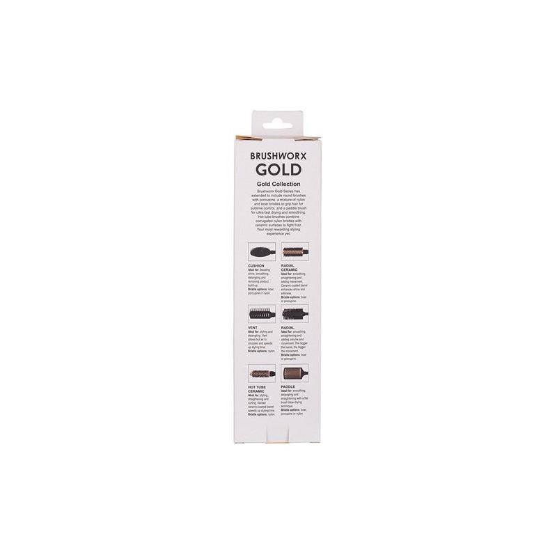 Brushworx Gold Oval Cushion Brush Boar Bristle