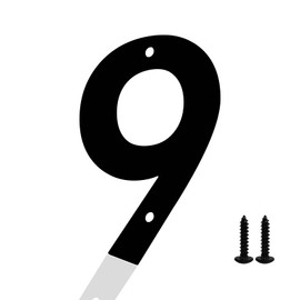 5 Inch Metal House Numbers Letters, Black House Address Letters, Outdoor Mailbox Numbers, Modern Metal Address Number Letter for Homes, Apartments, Farms, Outside (9)
