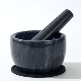 Marble Heavy Duty Mortar and Pestle Natural Marble Mortar and Pestle Set for Gourmet Cooking & Spice Grinding Make Fresh Guacamole, Salsa, Pesto, Stone Grinder Bowl, (7oz)