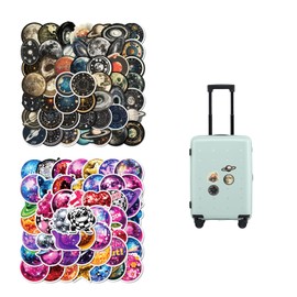 LINTRA, Pack of 100 Vintage Stickers, Creative Galaxy Sticker Set, Waterproof Stickers Journaling, Planetary Universe Stickers for Water Bottles, Scrapbooks, Skateboards