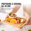 Premium Versatile Bamboo Cutting Board with Built-in Handle Cooking Tool