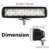 6 Inch Led Light Bar Flood Beam Aluminum 6000K White