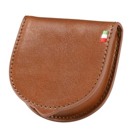 Milagro ca-s-640 Italian Leather Horseshoe Shaped Coin Case (Horseshoe Coin Case, Men's, Coin Purse, Present Brand, Genuine Leather, Leather, Christmas, Father's Day, Birthday, Spring Wallet), Braun
