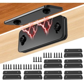 Loomdeo Ultra-Thin Magnetic Cabinet Door Catch - Strong Adhesion & No-Gap Closure,Let Ultra-Thin Magnets Keep Your Cabinet Doors Closed (Black 8pcs)