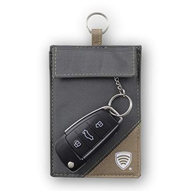 Signal Blocker Pouch for Keyless Entry Car Fob - Faraday Cage Case Bag - 100% RFID Protection - KUK98 (Black-Grey)