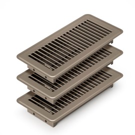 FanGoFast 4" x 10" (Duct Opening Size) Floor Register Brown 3 Pack Premium Steel Easy Adjust Floor Vent Cover for Home