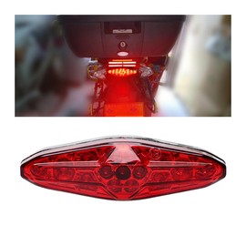 CGEAMDY Motorcycle Rear Light, Motorcycle Brake Light, Motorcycle Running Stop Brake Number Plate Tail Light, LED Motorcycle Tail Light, Motorcycle Tail Light, Brake Stop License Plate Light (Red)