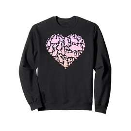 Colorful Cute Hearts Shape Silhouette Lover - Bunny Rabbit Sweatshirt