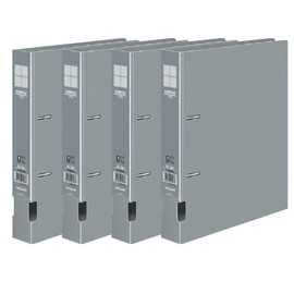 Kokuyo FD431NMX4 File D-Ring File B5 2 Hole Holds 300 Sheets, Gray, Set of 4