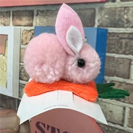 Easter Rabbit Hair Clip Hair Pins with Carrot, Plush Cartoon Rabbit Hair Clip Hair Accessories 2 Pack TSFJ33 (Pink)