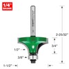 Trend CraftPro Bearing Guided Round Over Router Cutter, 1/4 Inch