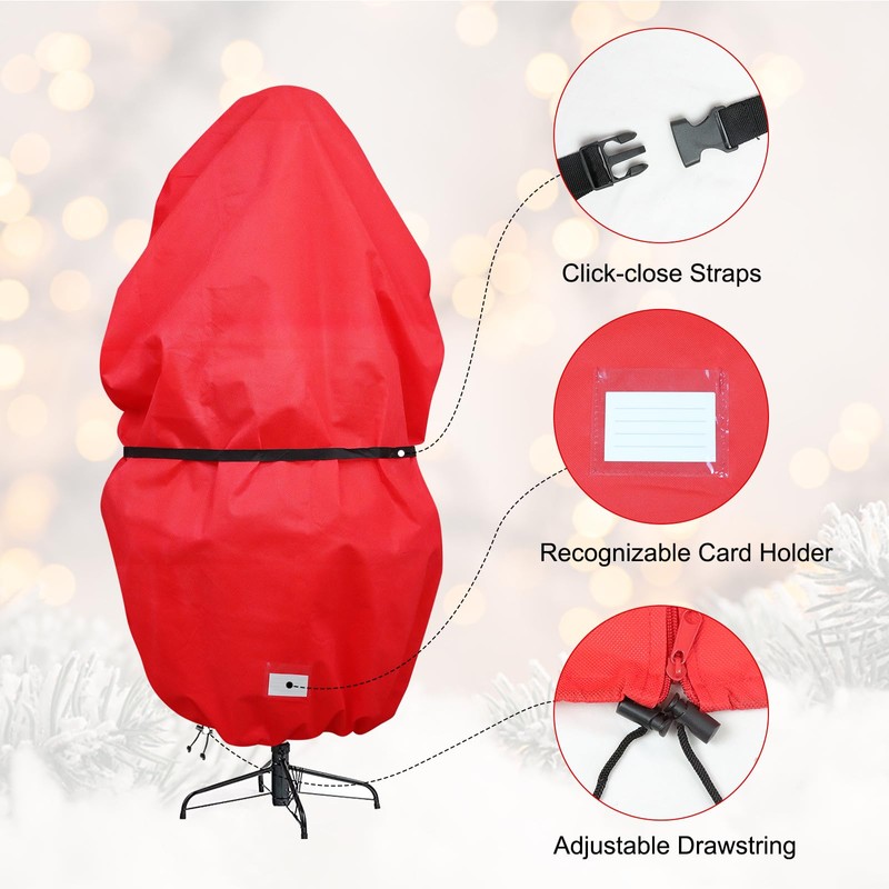 Upright Christmas Tree Storage Bag with Adjustable Straps, Xmas Tree