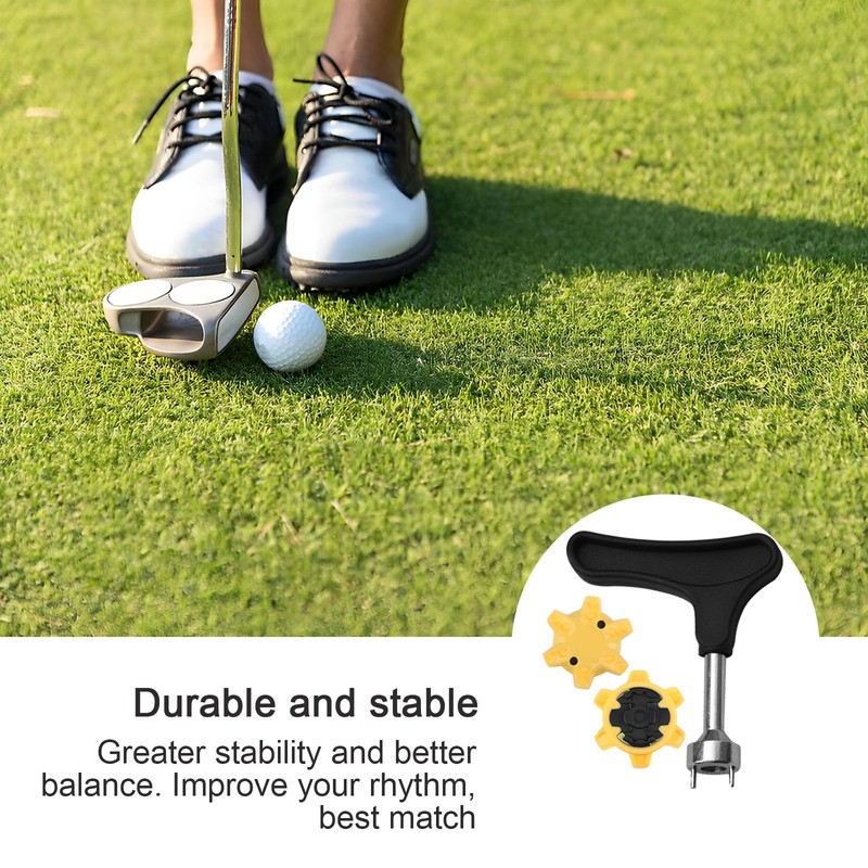 Bootoow Golf Shoe Spikes, 16 Golf Spikes with 1 Handheld