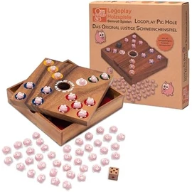Logoplay Pig Hole Big Hole Wooden Game, Dice Game / Board Game made of Wood (German Language Version)