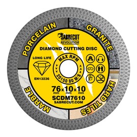 1 x SabreCut SCDM7610 76mm (3 inch) x 10mm x 10mm Bore Mesh Turbo Diamond Angle Grinder Circular Saw Blade