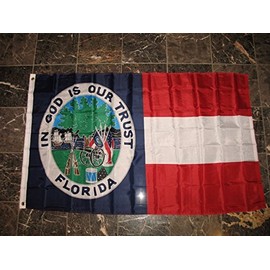 MWS Florida Republic In God We Trust Flag 3'x5' House Banner Grommets Double Stitched Fade Resistant Premium Quality