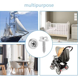 Stainless Steel Screws Marine Grade Boat Snaps for Boat Cover, Snap Screw Stud, Canvas Snaps 3/8"Socket with Stainless Steel5/8"Screw, Made of high-Quality Materials, for Saltwater Environments-24pcs