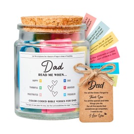 Fathers Day for Dad Birthday Gifts for Dad Husband Grandpa from Daughter Son New Dad Gift Bible Verse Jar for Dad Christian Anniversary Christmas Gifts for Men Dad Father Husband Grandpa
