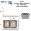 RecPro RV Double Bowl Kitchen Sink | 27" x 16