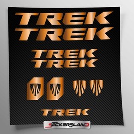 Sticker Kit Compatible with Trek MTB Mountain Bike Frame and Helmet | Decals Sticker Decal Bike Logos | Stickersland® (Copper/Shiny Bronze Metallic)