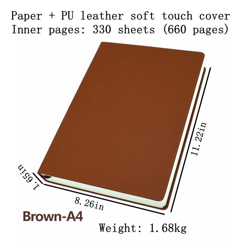 receip Faux Leather Thick Blank Journal Notebook 660 Pages Hardcover