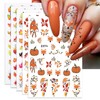 IDDFEVE Fall Nail Art Stickers, Thanksgiving Day Fox Nail Decals,
