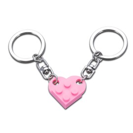 FrereFeter Matching Couples Stuff Brick Heart Keychain Valentines Day Gifts for Him Her Wife Husband Boyfriend Girlfriend