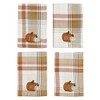 Mud Pie Thanksgiving Plaid Pumpkin Dinner Napkin 4 piece Set