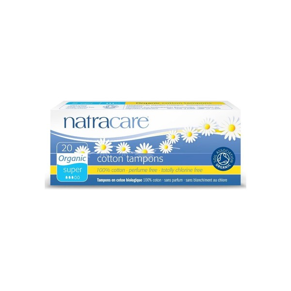 Natracare 2000 Organic All Cotton Non-Applicator Tampons 20 Count