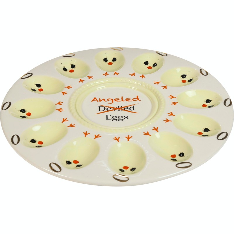 Precious Moments Egg Platter | Angeled Eggs Ceramic Platter |