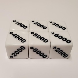 Positive +1000 to +6000 Counter Dice Compatible with One Piece TCG