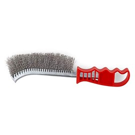 KC Tools Crimped Wire Steel Brush Red Handle 24cm x 2cm