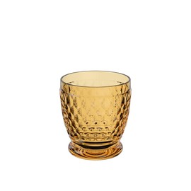Villeroy & Boch Boston Saffron Tumbler, 11 oz, Crystal Glass Tumbler for Hot and Cold Drinks, Made in Germany, Dishwasher-Safe, Yellow