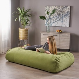 Christopher Knight Home Judith Indoor Water Resistant 6'x3' Lounger Bean Bag, Green