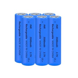 Yuntunele Battery for 6 PCS 3.7 Volt 18650 Rechargeable Battery 3500mAh Genuine18650 Flat Top Flashlight Battery for Headlamps, Doorbells, Handhold Fan etc