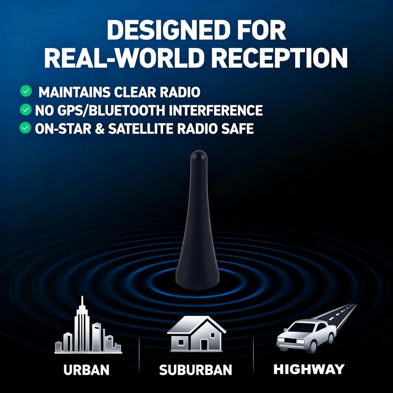 3.8" Short Antenna for Ford Transit 2013-2023 & Ford Mustang