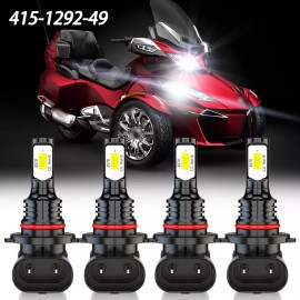 CHUSYYRAY 4x 9005 HB3 LED Headlight Bulb High/Low For Can-Am Outlander 1000 500 650 800R