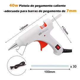 DH Pistola De Silicon Caliente Eléctrica De 40w Con 30 Barras