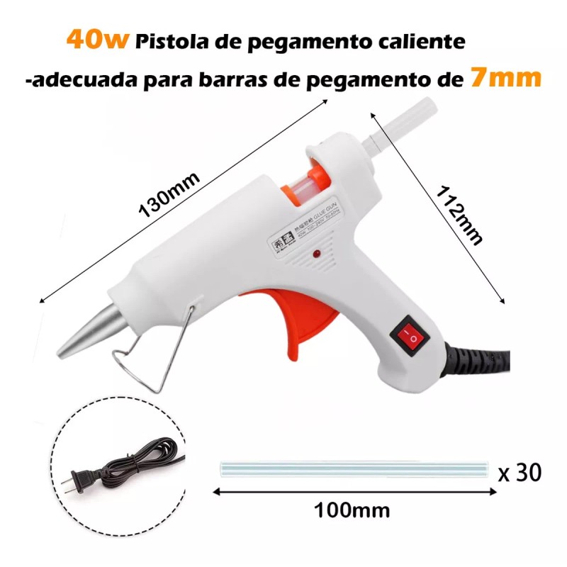 DH Pistola De Silicon Caliente Eléctrica De 40w Con 30