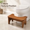 Bamboo Toilet Stool for Adults and Kids, 6.7-Inch Non-Slip Bathroom