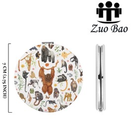 Zuo Bao Primates Mirror Monkeys Lover Gift African Monkeys Gift Gorillas Makeup Mirror (Primates)