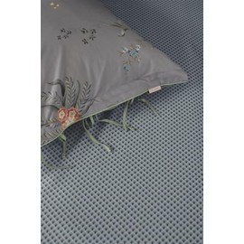 Pip Studio Suki Percale Cotton Fitted Sheet Mid Blue Size 100 x 200 cm