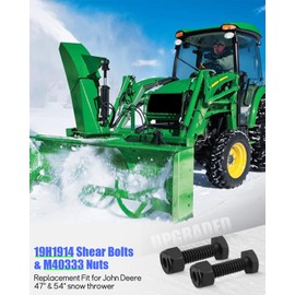 10 Pcs Upgraded 19H1914 Black Shear Bolts M40333 Nuts Fit for John Deere Many Models of Riding Lawn Equipment and Implements, for John Deere 46", 47", 54" Tractor Snow Blowers